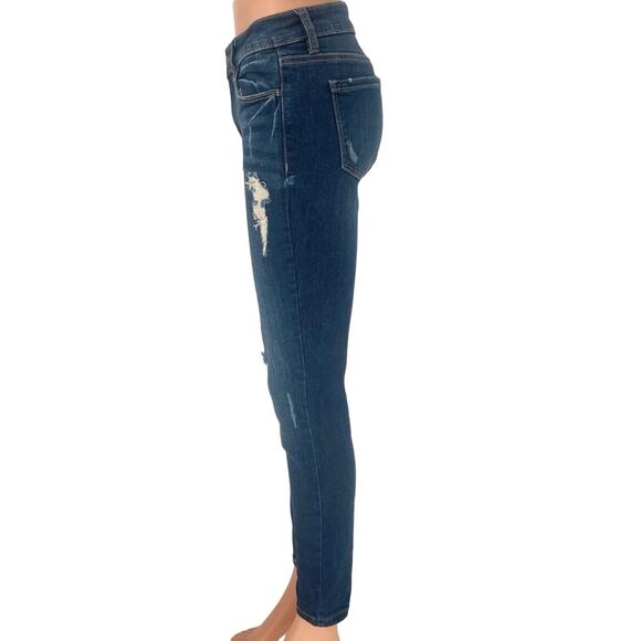 Studio Blue Distressed Mid Rise Stretch Skinny Jeggings Denim Jeans Pants Sz 27 - Picture 2 of 5